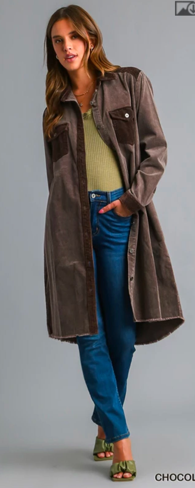 UmGee Corduroy Button Down Dress/Jacket