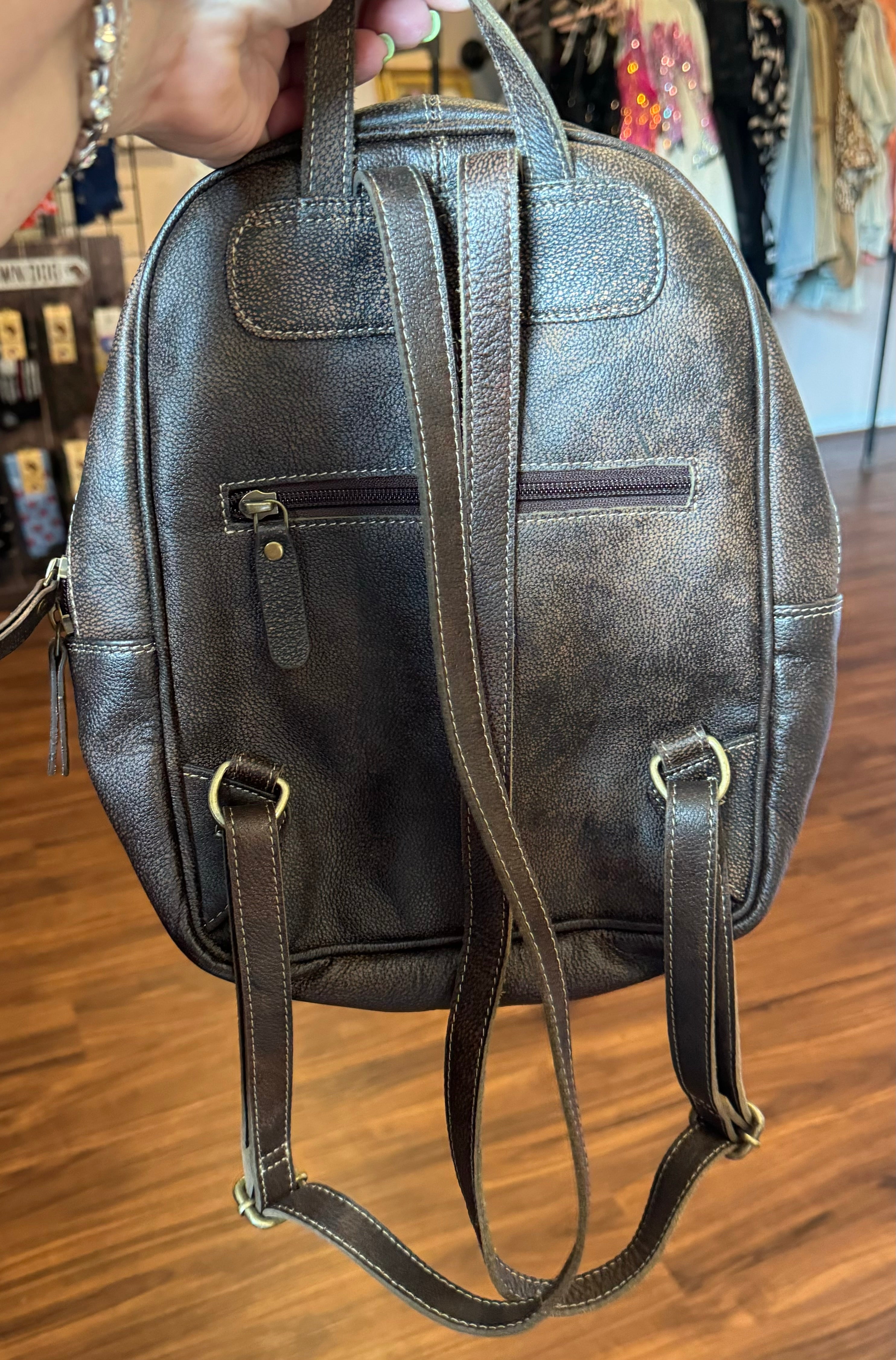 Upcycled LV Cowhide Leather Backpack