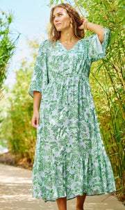 Mary Square Island Green Dress