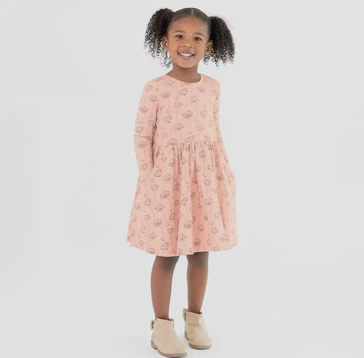 Ruffle Butts Antique Rose Knit Long Sleeve Twirl Dress – Becky Boo-tique