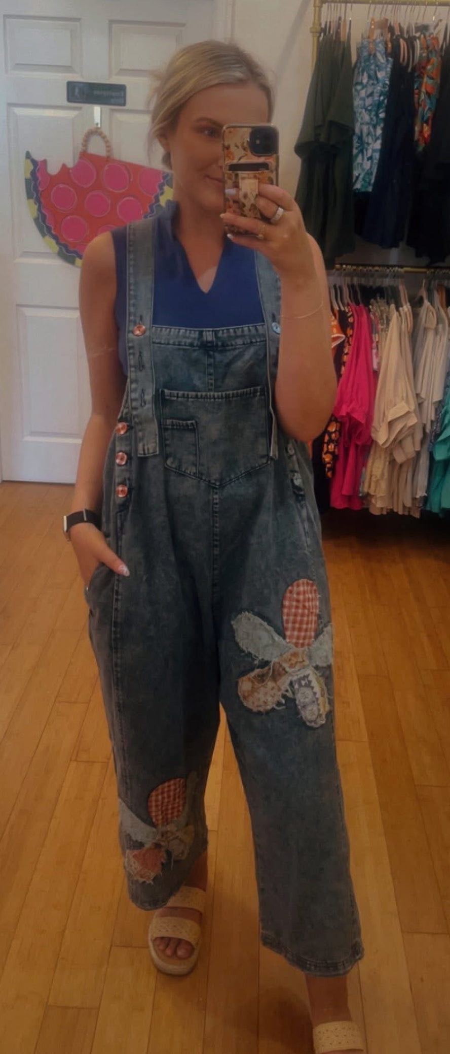 Easel Flower Patch Overalls