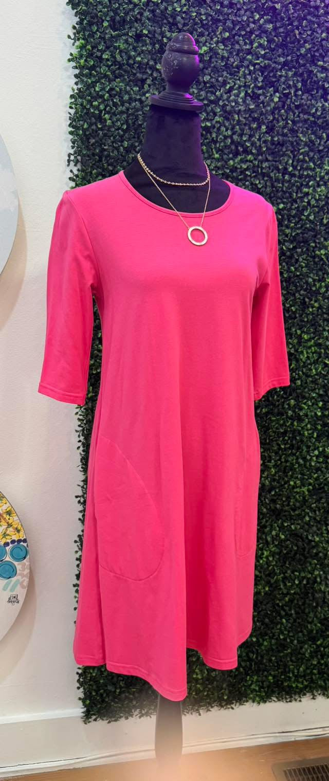 ANA Clare Ethyl Dress Hot pink – Becky Boo-tique