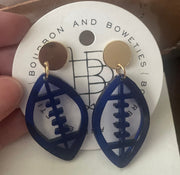 Bourbon and Boweties Football Earrings