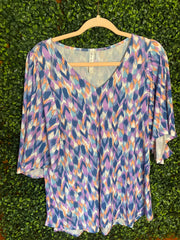 Dear scarlet purple block blouse