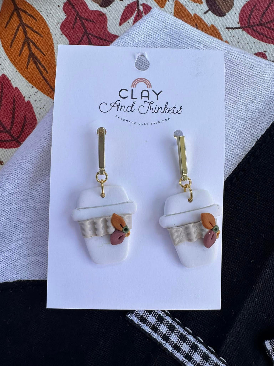 Clay Coffee Fall Earrings