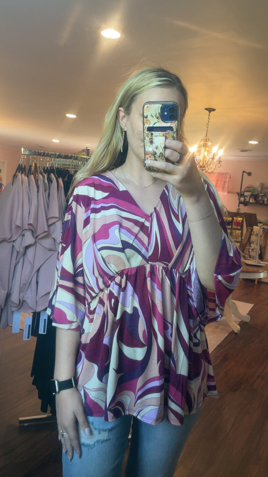 Dear Scarlett marble pattern top