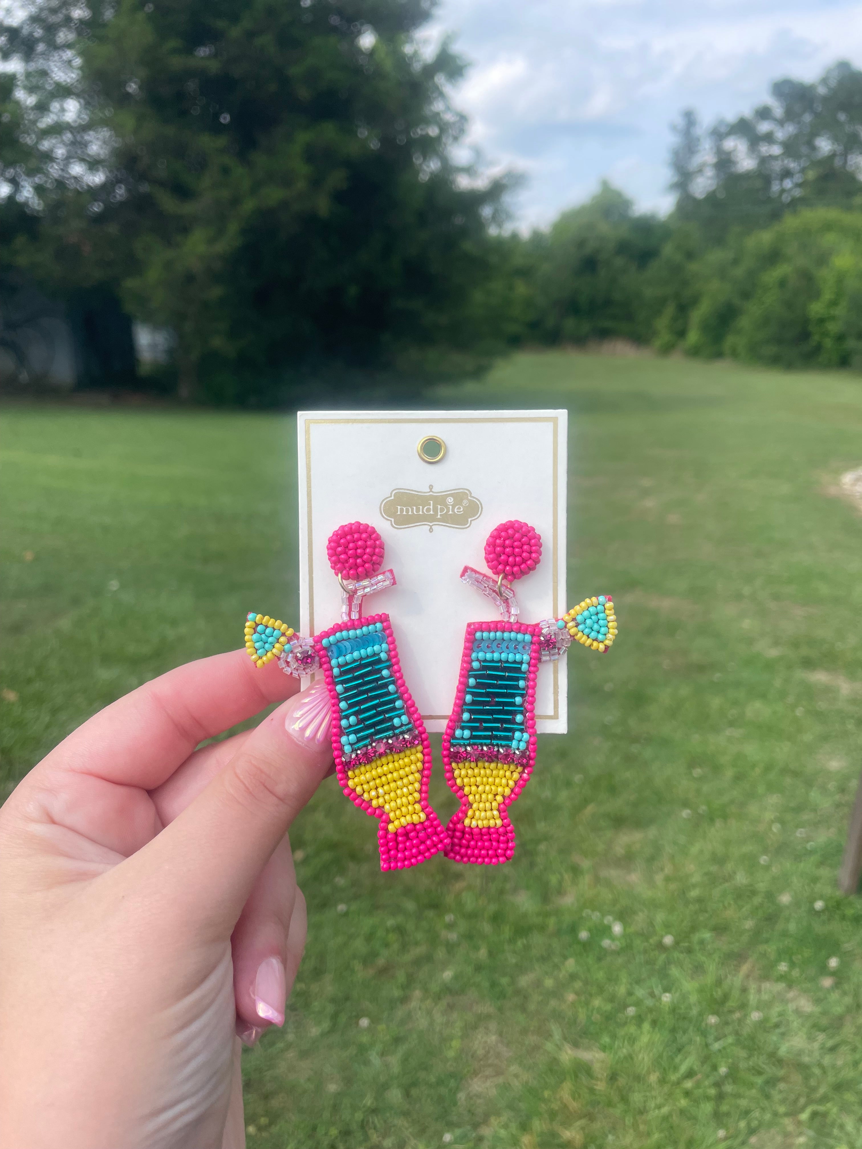 Mudpie Party Beaded Earrings