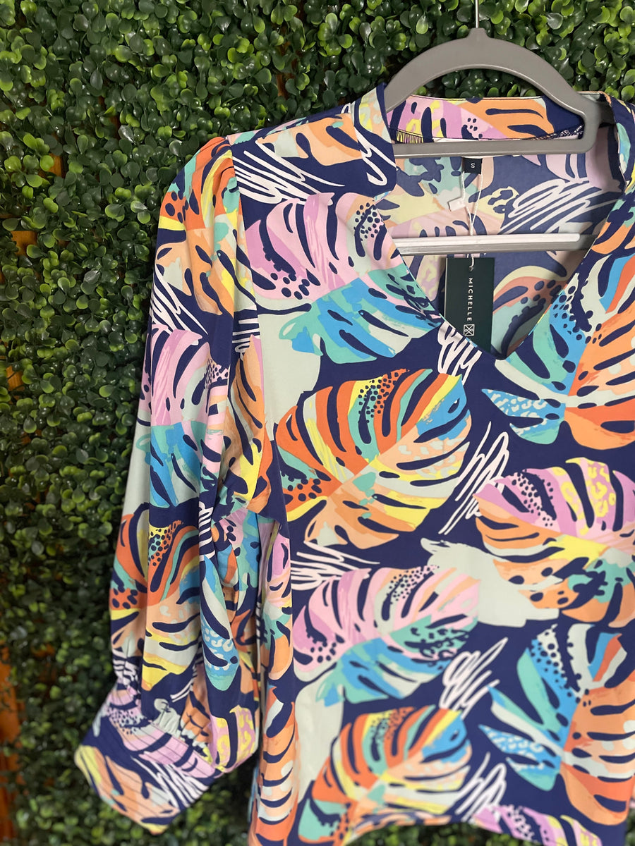 Michelle McDowell palm blouse