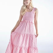 Simply Southern square Neck Pink Maxi Dress