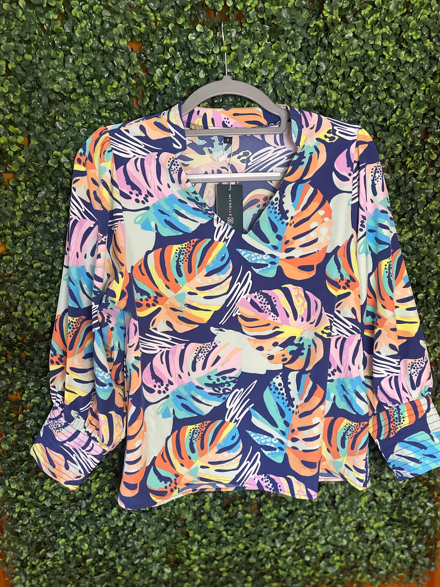 Michelle McDowell palm blouse