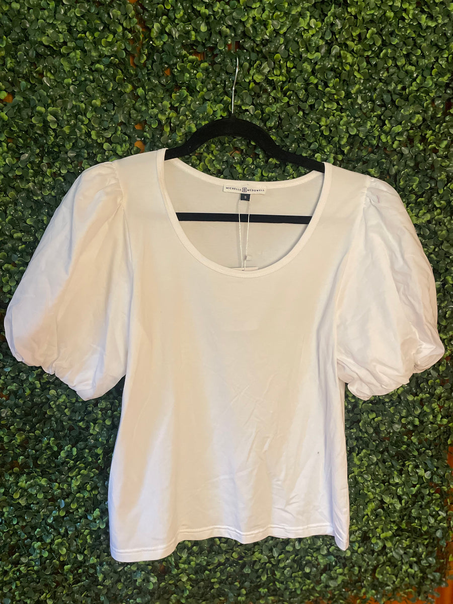 Michelle McDowell white blouse