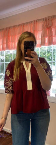 Oddi burgundy blouse
