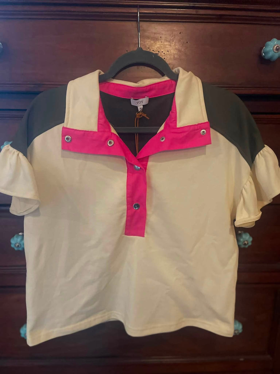 Voy color block top