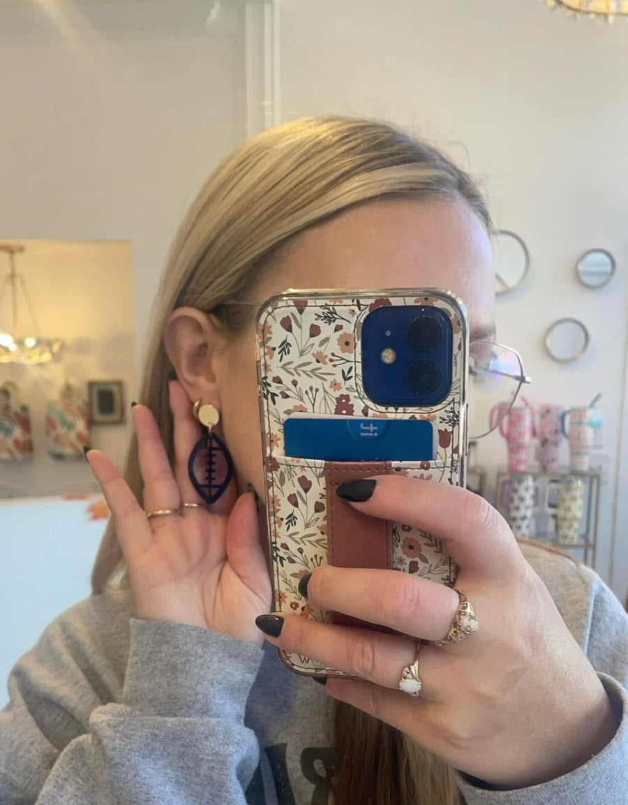 Bourbon and Boweties Football Earrings