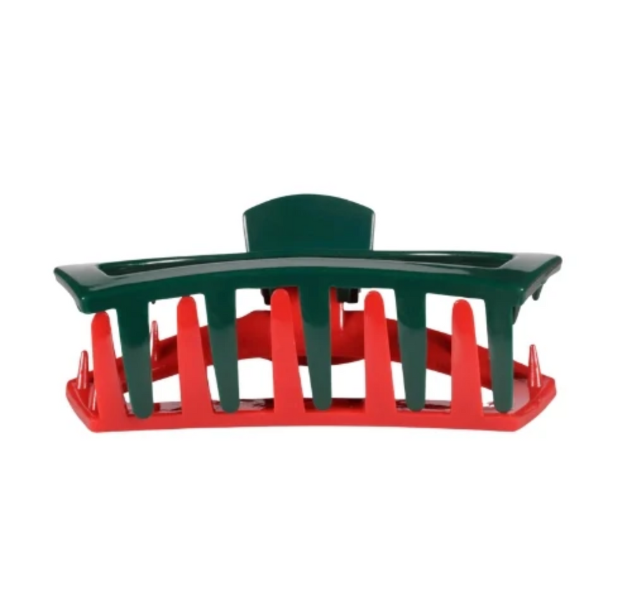 Teleties large open red and green large clip