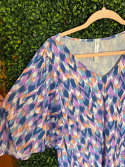 Dear scarlet purple block blouse