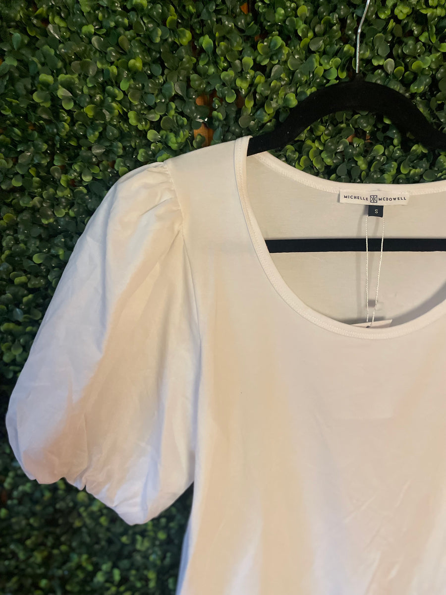 Michelle McDowell white blouse