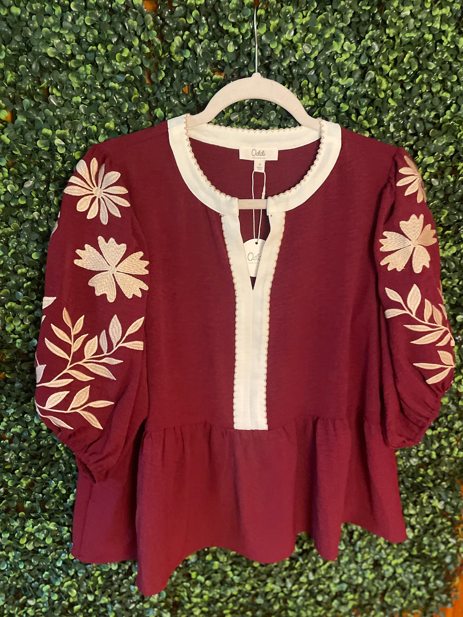Oddi burgundy blouse