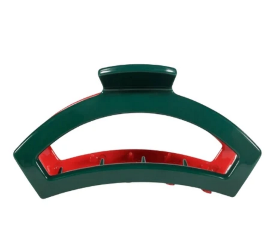 Teleties large open red and green large clip