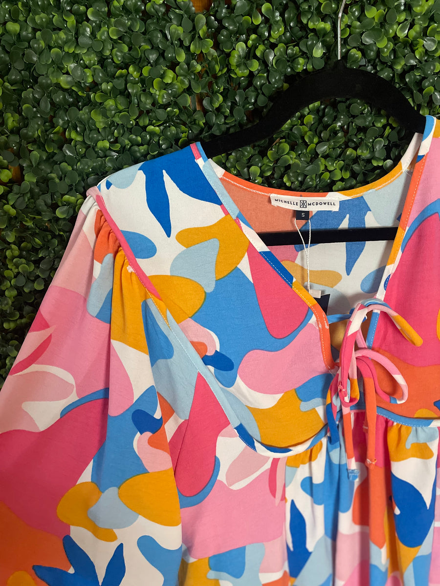 Michelle McDowell tie blouse