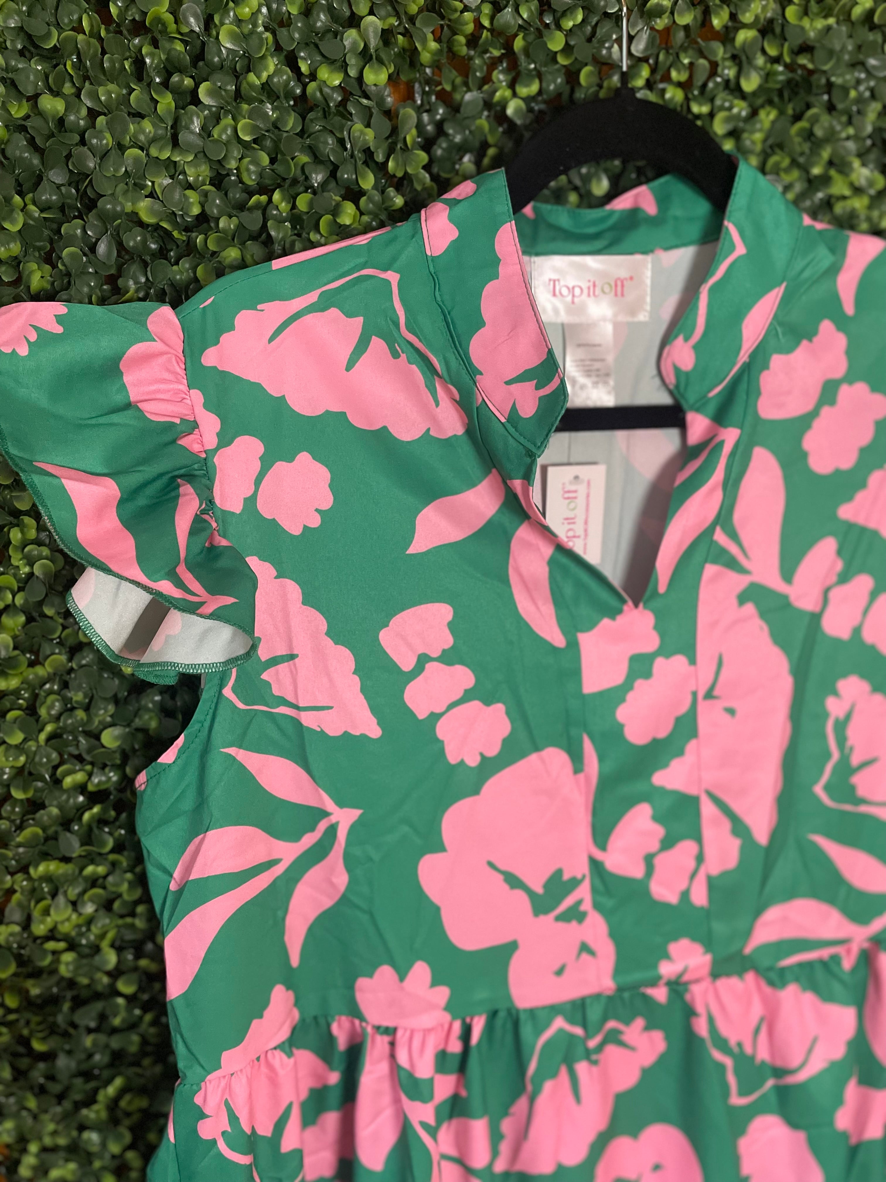 Top it Off green floral dress