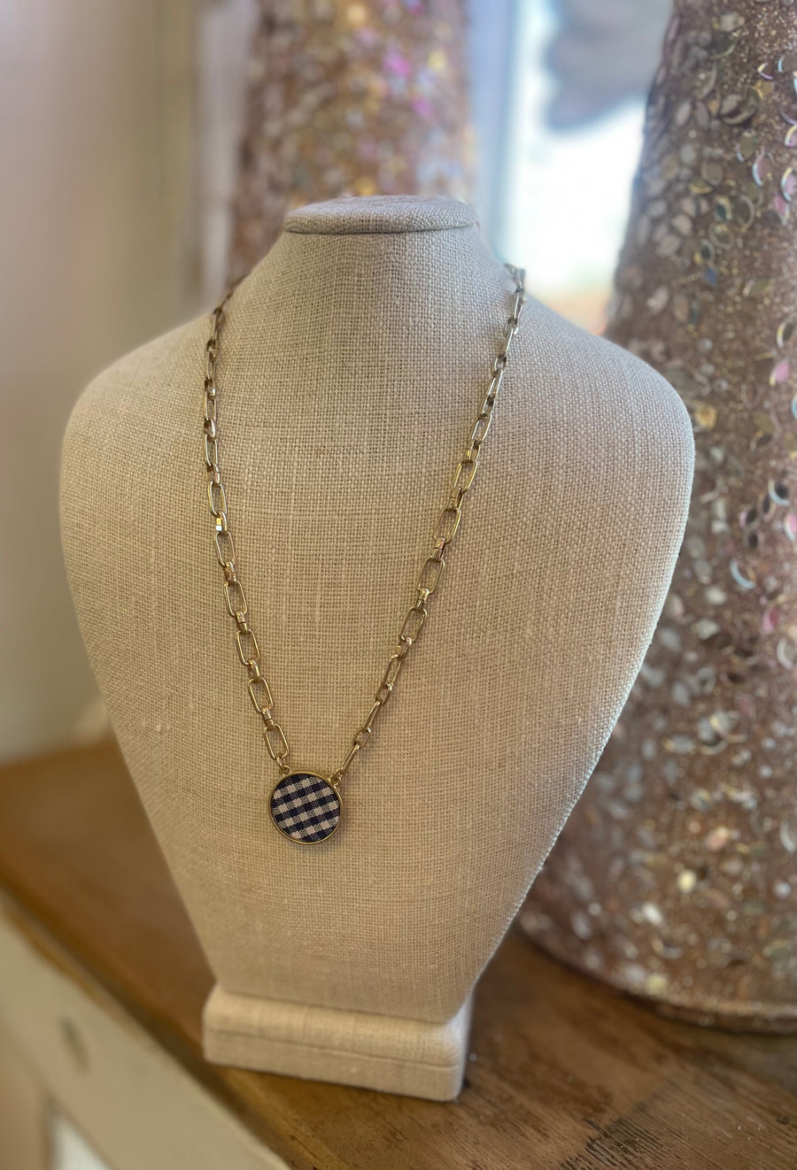 Canvas Paperclip Chain Necklace