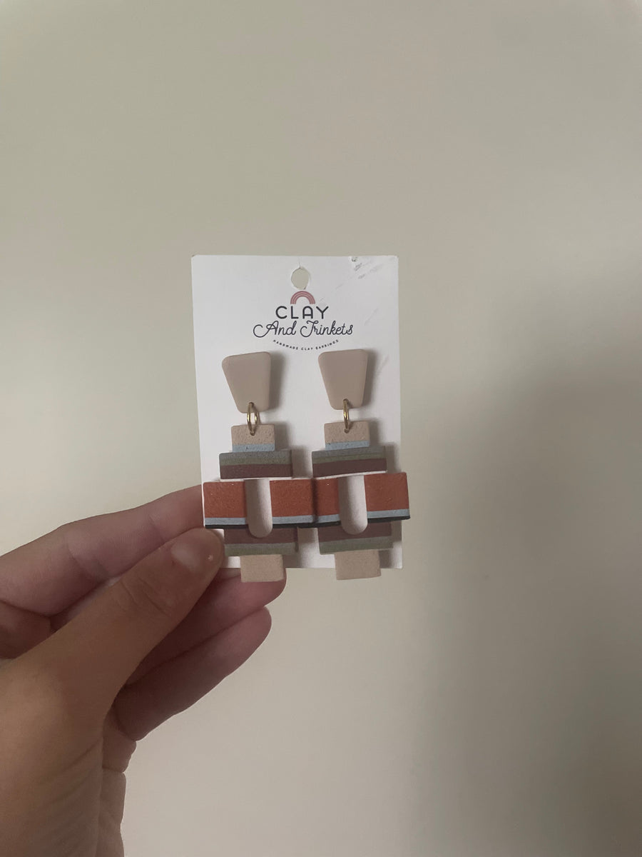 Clay Aztec Earrings
