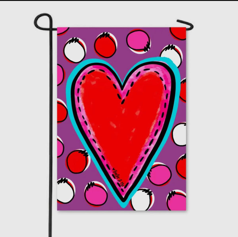 Baxter & Me heart polka flag