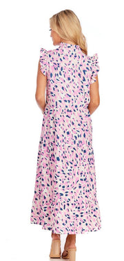 Mud Pie Pink Dot Abstract Dress