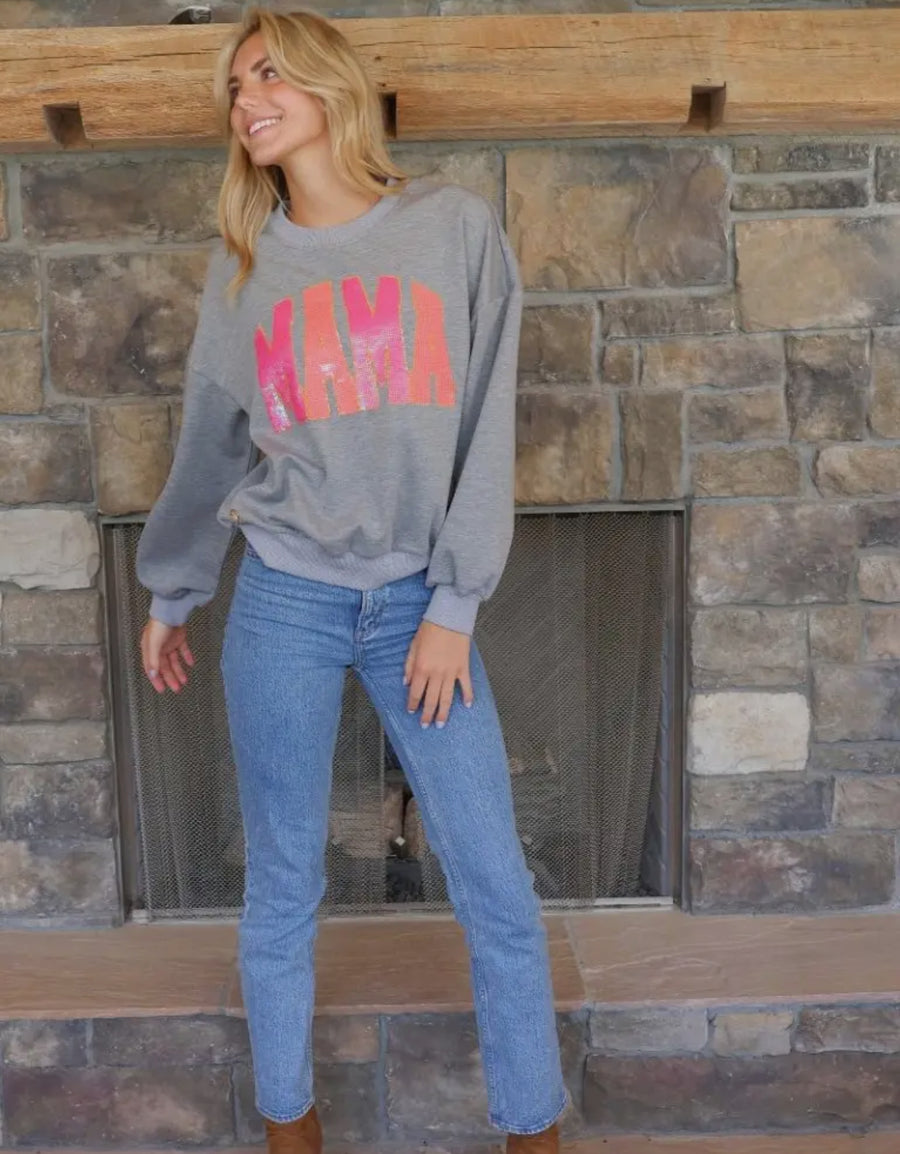 Simply Southern Sequin Crewneck Mama