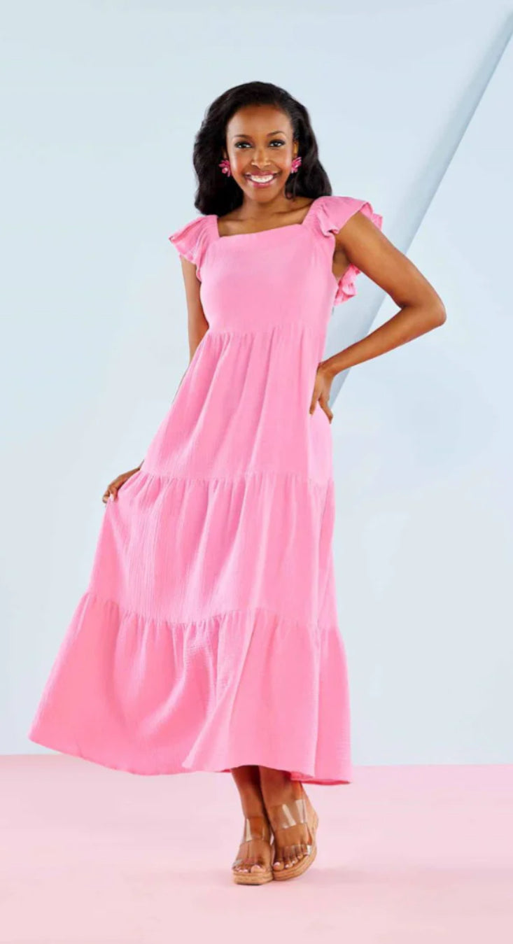 Mudpie Pink Martha Maxi Dress