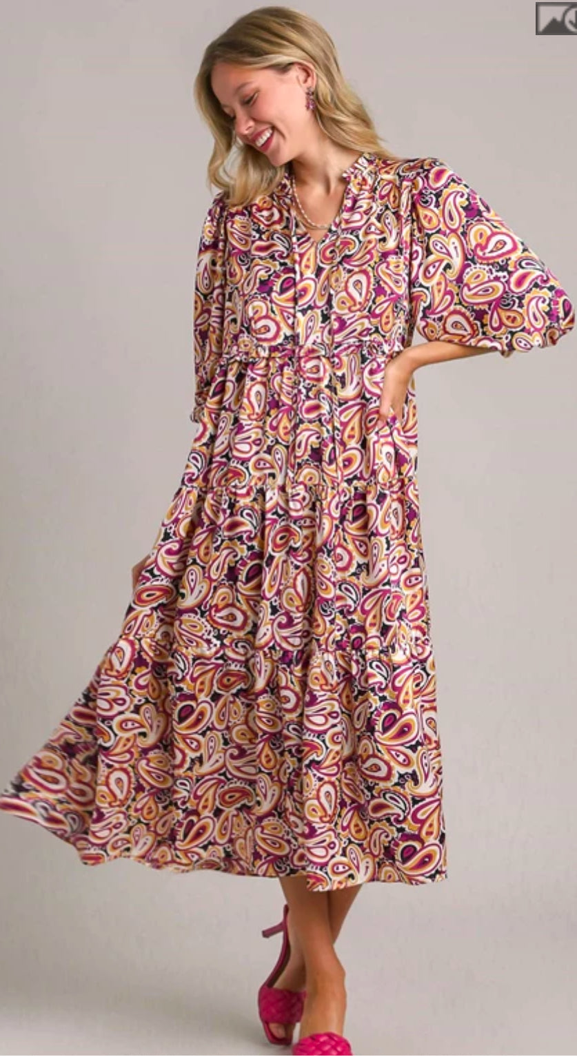 UmGee Satin Paisley Dress