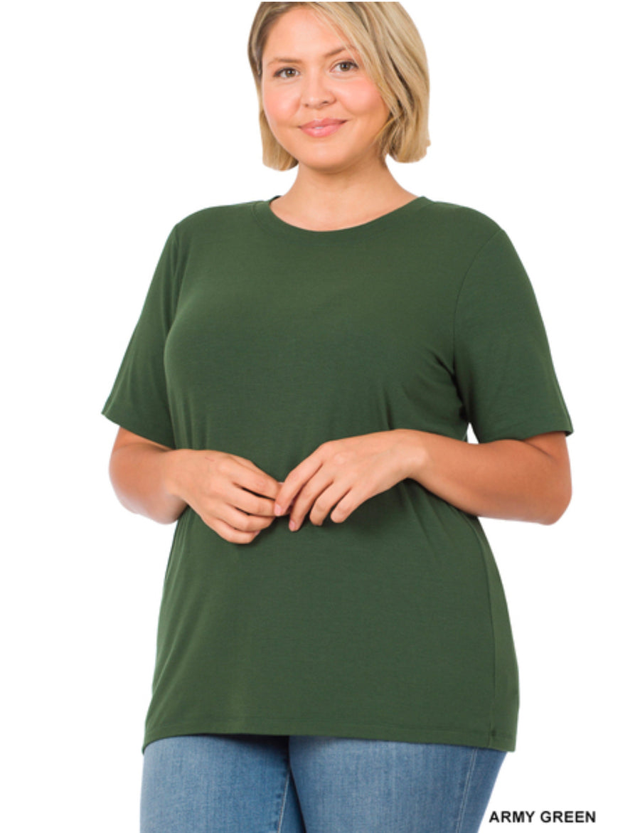 Basic Plus Short Sleeve Round Neck Tee