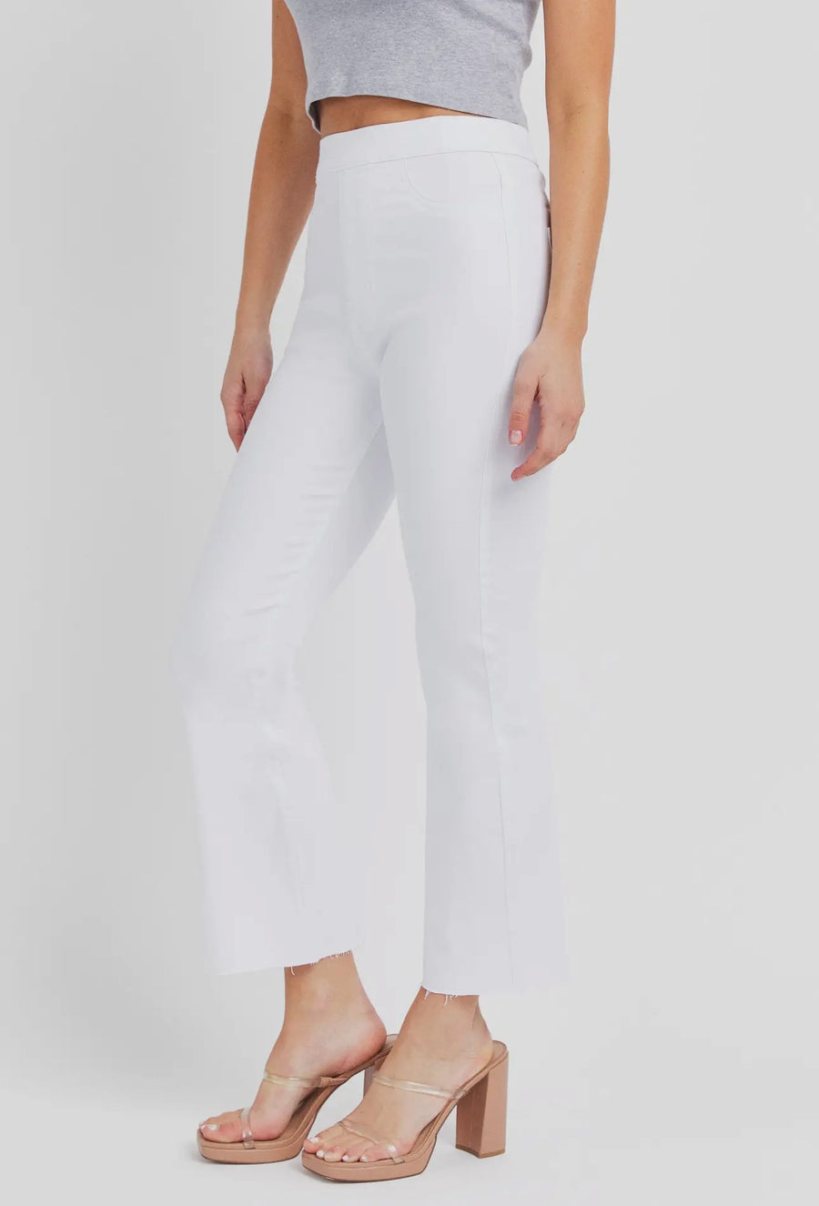 White Comfort High Rise Pull On Jean