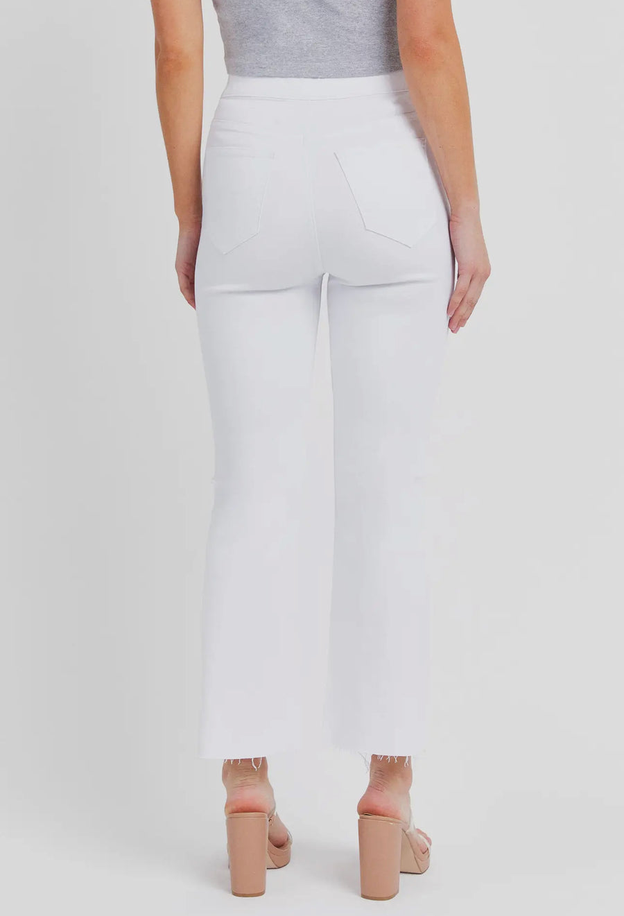 White Comfort High Rise Pull On Jean