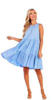 Mud Pie Blue Becker Bow Dress