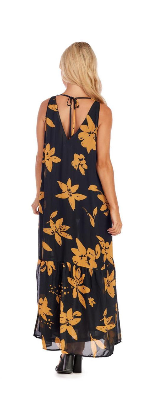 Mudpie Black Floral Kallie Maxi Dress