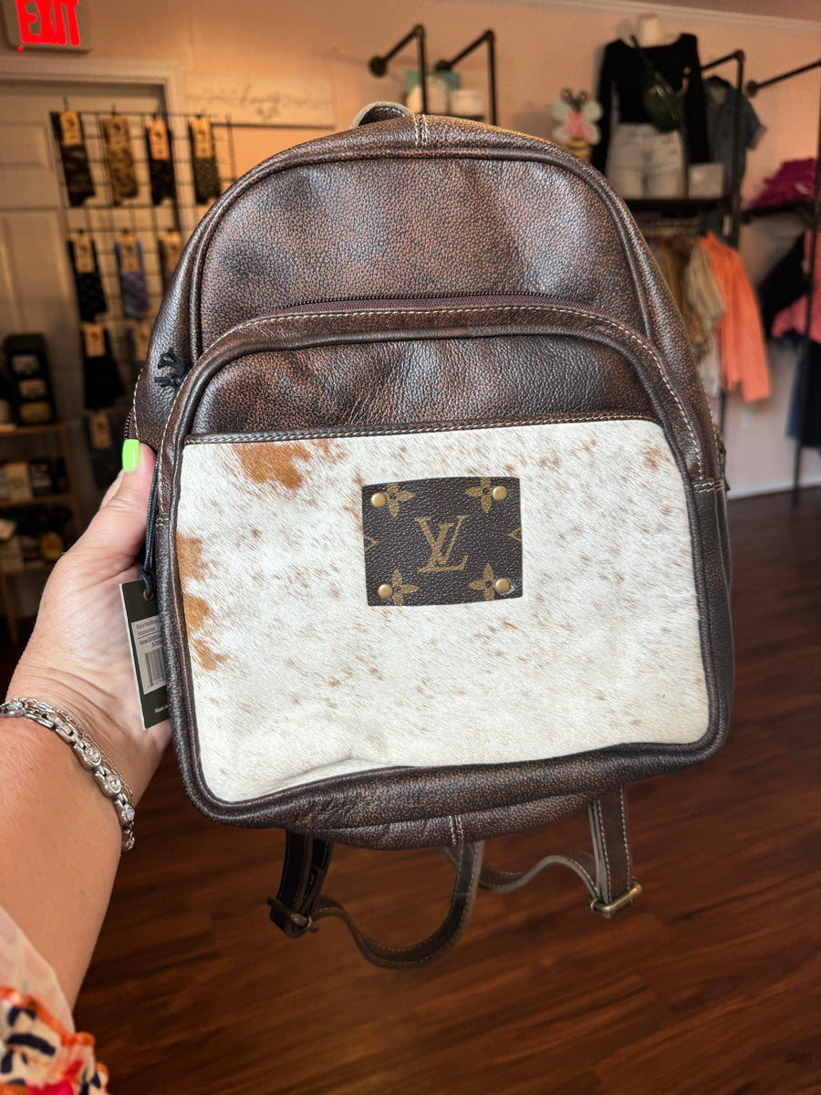 Upcycled LV Cowhide Leather Backpack