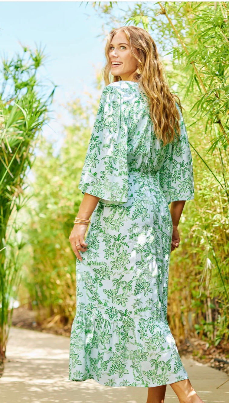 Mary Square Island Green Dress