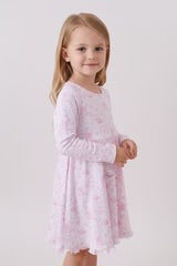 Premium Pink Boots Bamboo Dress