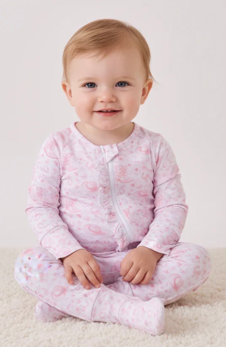 Pink Boots Bamboo Romper