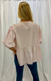 Carole Christian Bow Front Seersucker Top