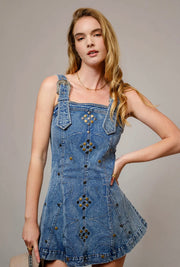 Blue B Studded Western Buckle Dress