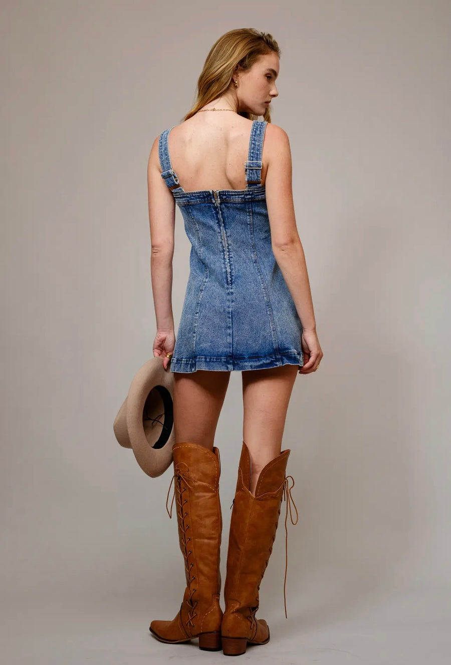 Blue B Studded Western Buckle Dress