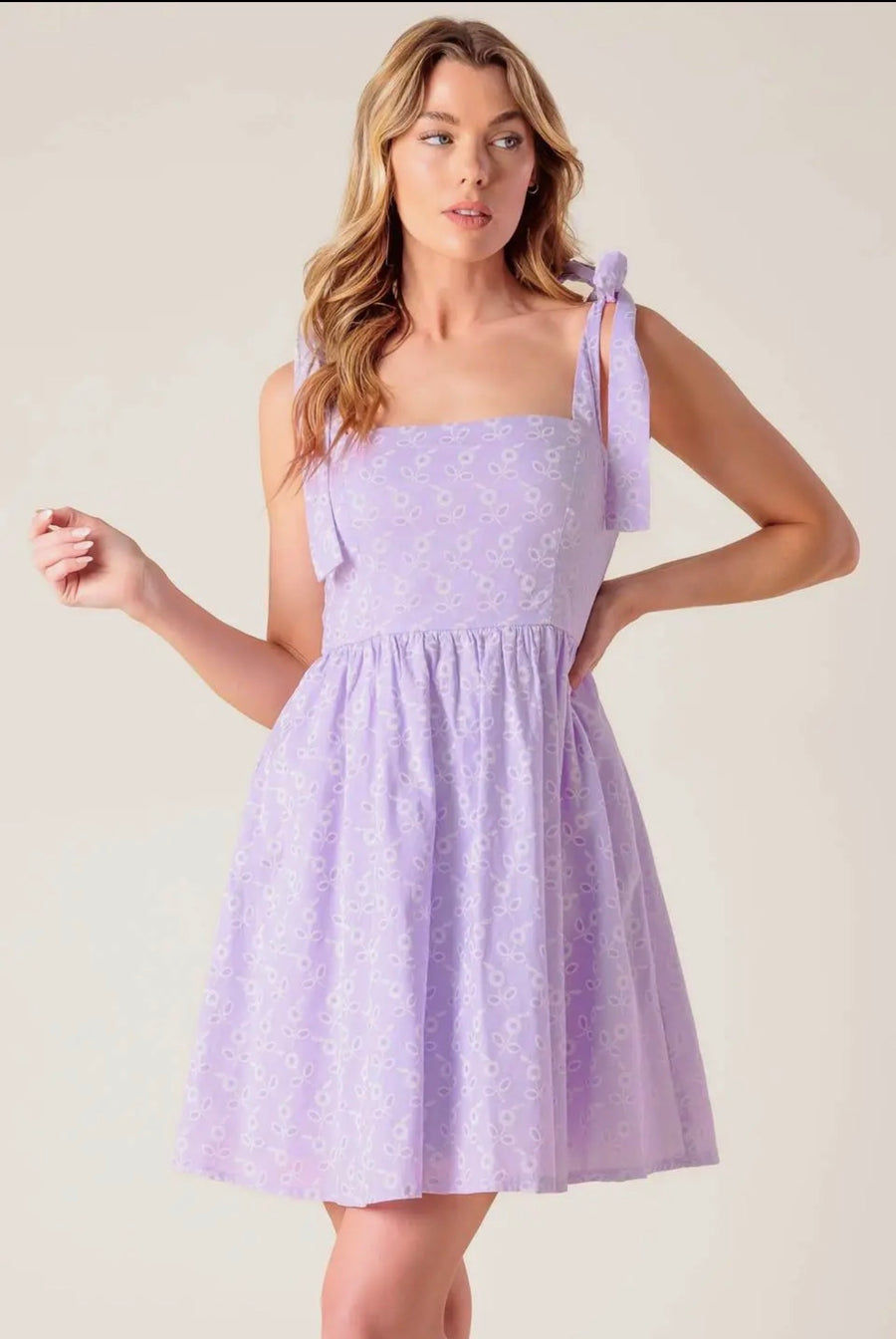 Flying Tomato Lavender Mini Woven Dress
