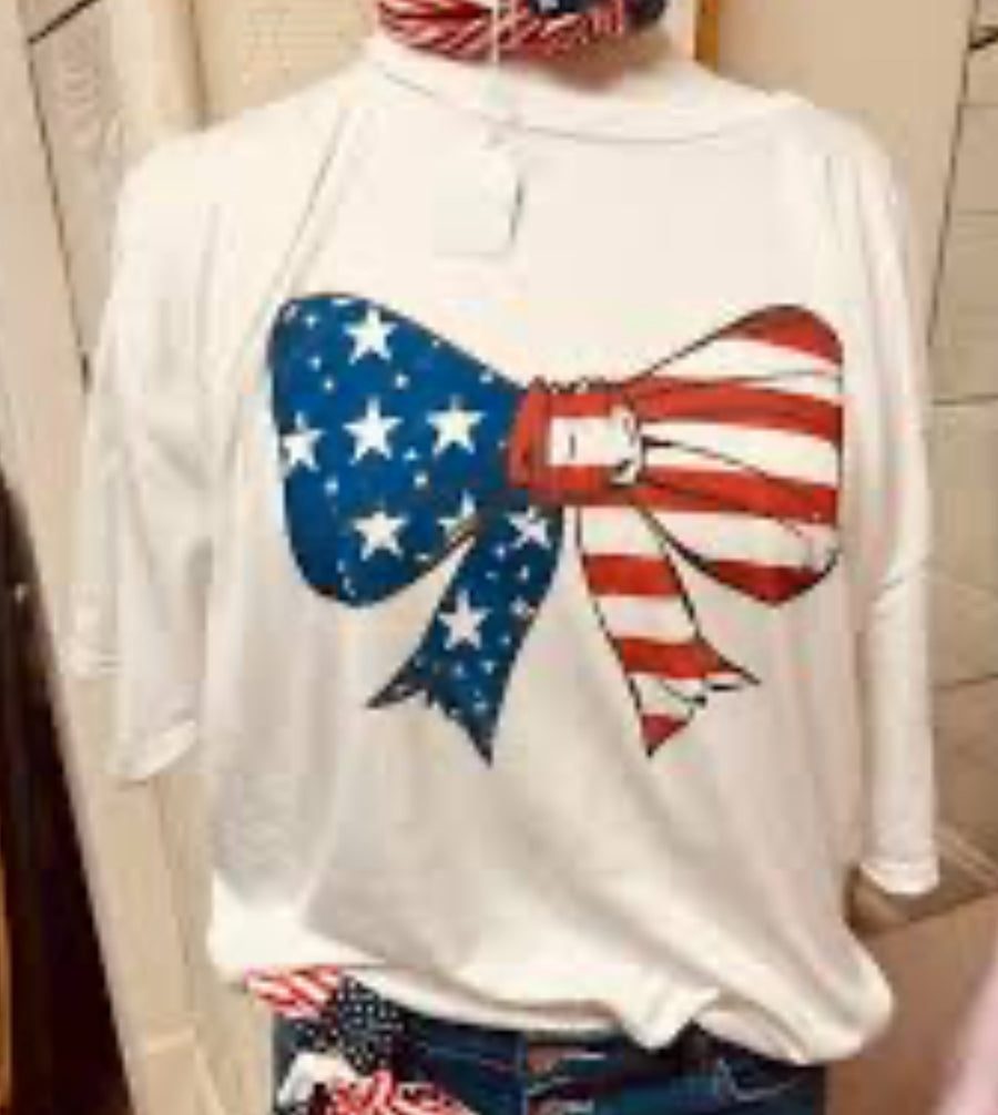 Short Sleeve American Bow Tee