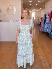 Floral Square Neck Maxi