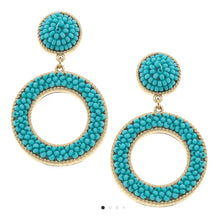 Load image into Gallery viewer, Canvas Tallahassee Beaded Circle Drop Earrings
