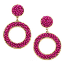 Load image into Gallery viewer, Canvas Tallahassee Beaded Circle Drop Earrings
