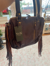 Load image into Gallery viewer, Upcycled LV Cowhide Leather Fringe Crossbody Western Boho
